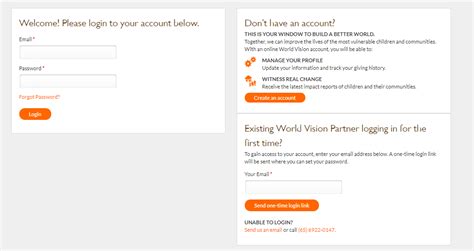 world vision login|Login .
